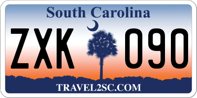 SC license plate ZXK090