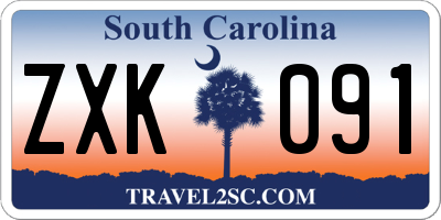 SC license plate ZXK091