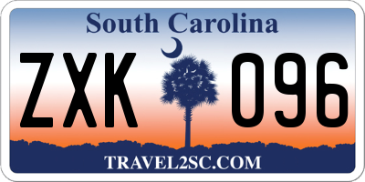 SC license plate ZXK096