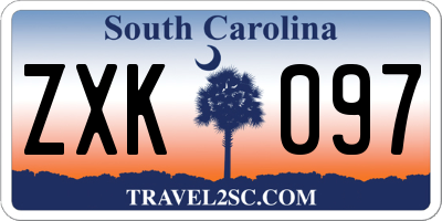 SC license plate ZXK097