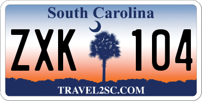 SC license plate ZXK104