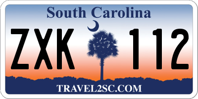 SC license plate ZXK112