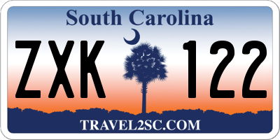 SC license plate ZXK122