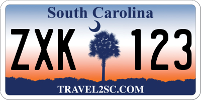 SC license plate ZXK123