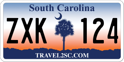 SC license plate ZXK124