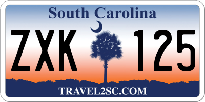SC license plate ZXK125