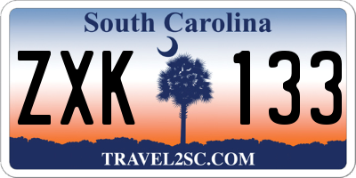 SC license plate ZXK133