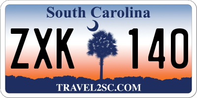 SC license plate ZXK140