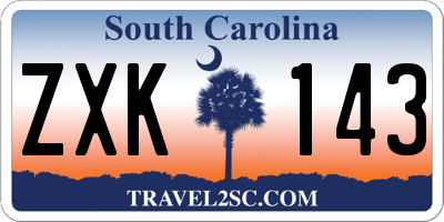 SC license plate ZXK143