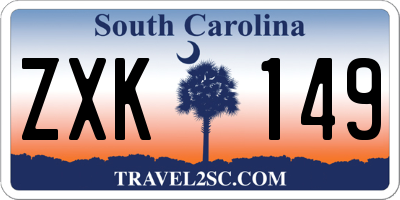 SC license plate ZXK149