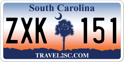 SC license plate ZXK151