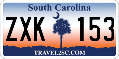 SC license plate ZXK153