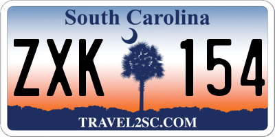 SC license plate ZXK154