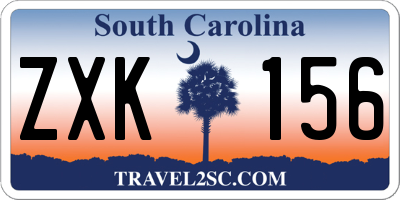 SC license plate ZXK156