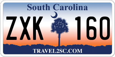 SC license plate ZXK160