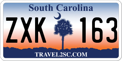 SC license plate ZXK163