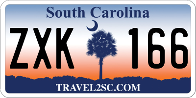 SC license plate ZXK166