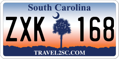 SC license plate ZXK168