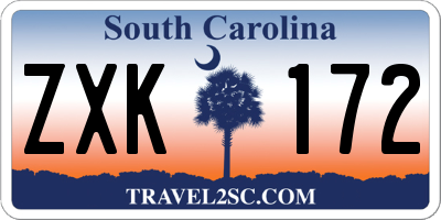 SC license plate ZXK172