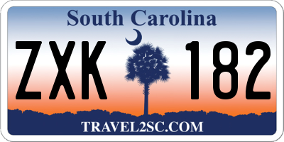 SC license plate ZXK182