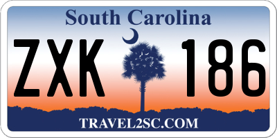 SC license plate ZXK186