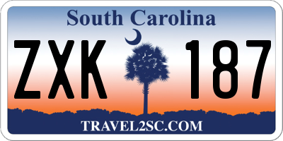 SC license plate ZXK187