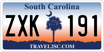 SC license plate ZXK191