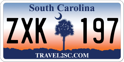 SC license plate ZXK197