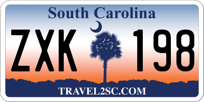 SC license plate ZXK198