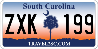 SC license plate ZXK199