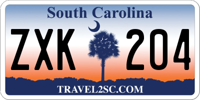SC license plate ZXK204
