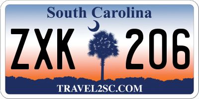SC license plate ZXK206