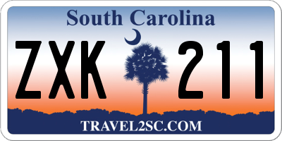 SC license plate ZXK211