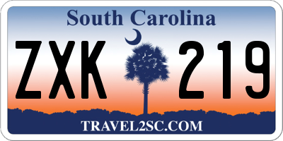 SC license plate ZXK219
