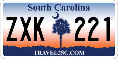 SC license plate ZXK221