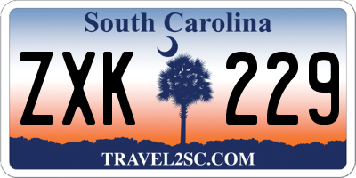 SC license plate ZXK229