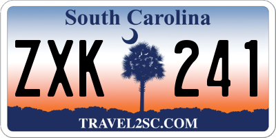 SC license plate ZXK241