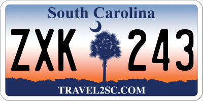 SC license plate ZXK243