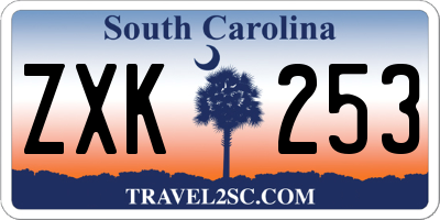 SC license plate ZXK253