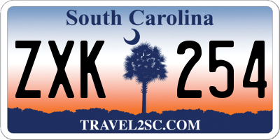 SC license plate ZXK254