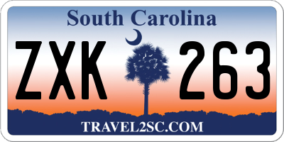 SC license plate ZXK263