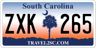 SC license plate ZXK265