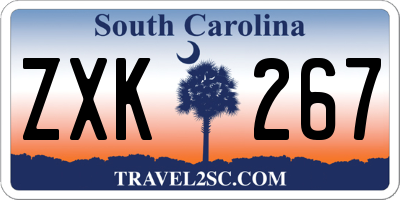 SC license plate ZXK267