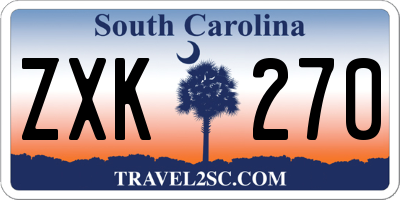 SC license plate ZXK270