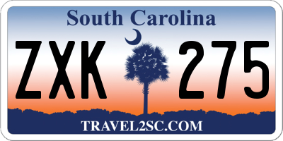 SC license plate ZXK275