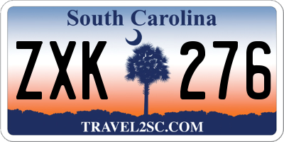 SC license plate ZXK276