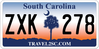 SC license plate ZXK278