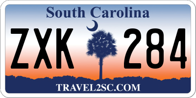 SC license plate ZXK284
