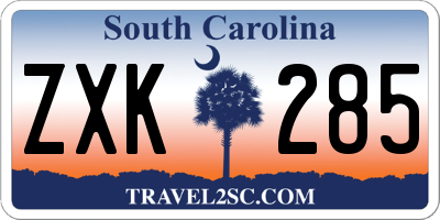 SC license plate ZXK285