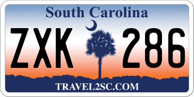 SC license plate ZXK286